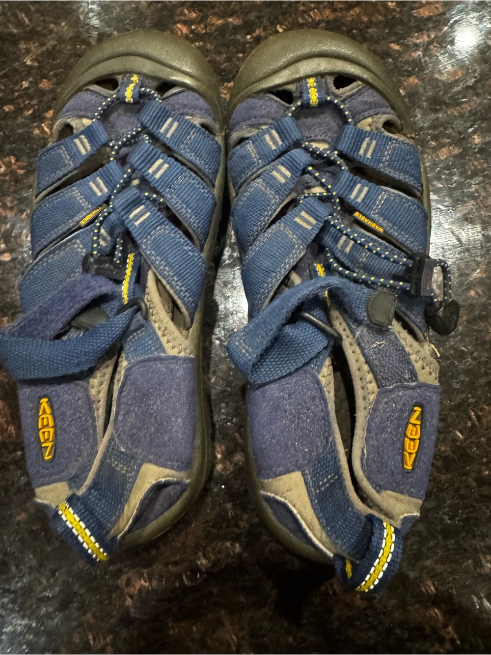 Keen Kids Navy Blue and Yellow Outdoor Closed-Toe Sandals